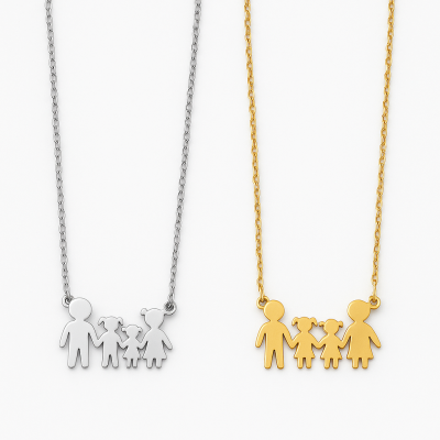 Κολιέ Οικογένεια Δύο Κορίτσια